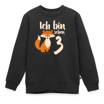 3. Geburtstag Fuchs Kinder Ich bin 3 Jahre alt - Kinder Premium Organic Sweatshirt - Schwarz - Vorne - AI Model Kid Female (0cm)