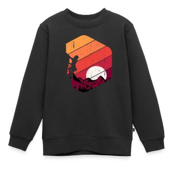 Escalade de la roche Retro - Sweat Premium enfant bio - noir - Devant - AI Model Kid Female (0cm)