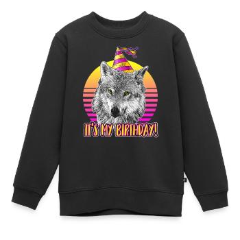 Wolf Geburtstag Thema - Es ist mein Geburtstag! - Kinder Premium Organic Sweatshirt - Schwarz - Vorne - AI Model Kid Female (0cm)