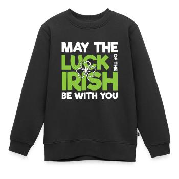 Irlande - Sweat Premium enfant bio - noir - Devant - AI Model Kid Female (0cm)