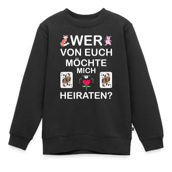 Doppelkopf Hochzeit Dame Fuchs Stammtisch Geschenk - Kinder Premium Organic Sweatshirt - Schwarz - Vorne - AI Model Kid Female (0cm)