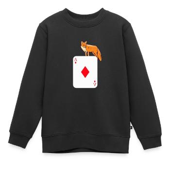 Doppelkopf Fuchs gefangen Schafkopf Ass Geschenk - Kinder Premium Organic Sweatshirt - Schwarz - Vorne - AI Model Kid Female (0cm)