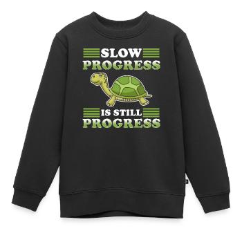 Tortue lentement, le sort amusant - Sweat Premium enfant bio - noir - Devant - AI Model Kid Female (0cm)