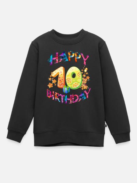 10th birthday - Kids Premium Organic Sweatshirt - black