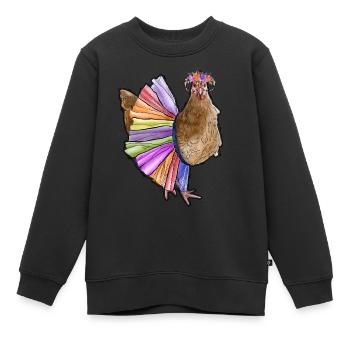 Chicken Lady - Kinder Premium Organic Sweatshirt - Schwarz - Vorne - AI Model Kid Female (0cm)