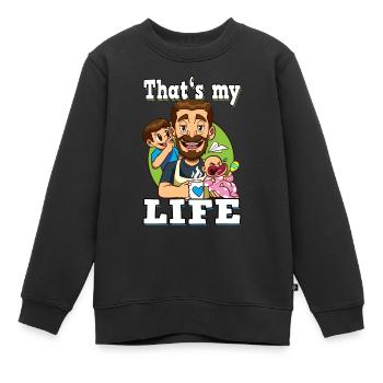 That's My Life - Kids Premium Organic Sweatshirt - black - Front - AI Model Kid Female (0cm)