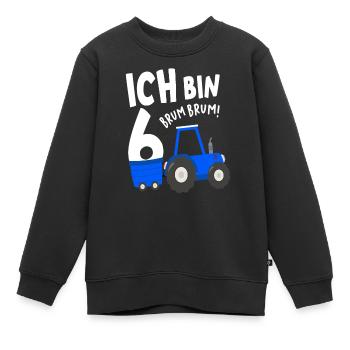 Ich bin 6 Traktor Bauer Jungs 6. Geburtstag - Kinder Premium Organic Sweatshirt - Schwarz - Vorne - AI Model Kid Female (0cm)