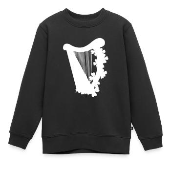 Irische Harfe lustige St. Patricks Day Geschenke für Harfe p - Kinder Premium Organic Sweatshirt - Schwarz - Vorne - AI Model Kid Female (0cm)