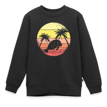 Larmas et les palmiers - Sweat Premium enfant bio - noir - Devant - AI Model Kid Female (0cm)