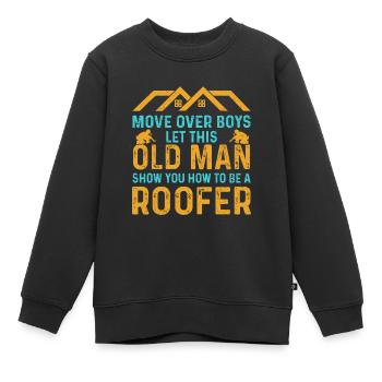 Dachdecker - Kinder Premium Organic Sweatshirt - Schwarz - Vorne - AI Model Kid Female (0cm)