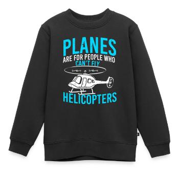 Hubschrauber - Kinder Premium Organic Sweatshirt - Schwarz - Vorne - AI Model Kid Female (0cm)