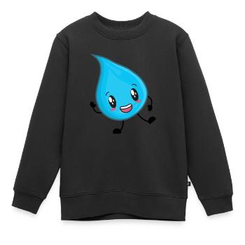 Gouttes d’eau - Sweat Premium enfant bio - noir - Devant - AI Model Kid Female (0cm)