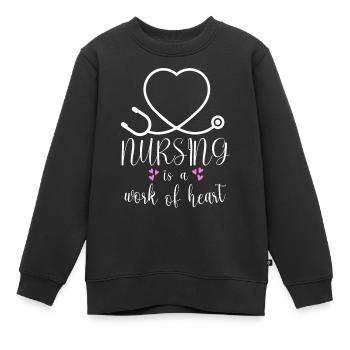 Infirmière soins hôpital soins infirmiers - Sweat Premium enfant bio - noir - Devant - AI Model Kid Female (0cm)