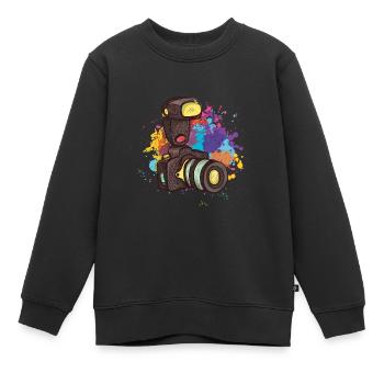 Kamera Fotograf - Kinder Premium Organic Sweatshirt - Schwarz - Vorne - AI Model Kid Female (0cm)