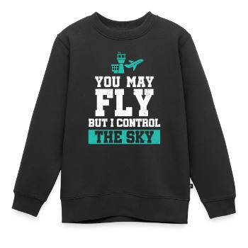 Contrôleurs aériens - Sweat Premium enfant bio - noir - Devant - AI Model Kid Female (0cm)