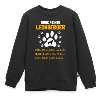 Ohne meinen Leonberger - Kinder Premium Organic Sweatshirt - Schwarz - Vorne - AI Model Kid Female (0cm)
