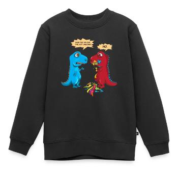 Did you eat the last Unicorn ? Dernière Licorne Dino - Sweat Premium enfant bio - noir - Devant - AI Model Kid Female (0cm)