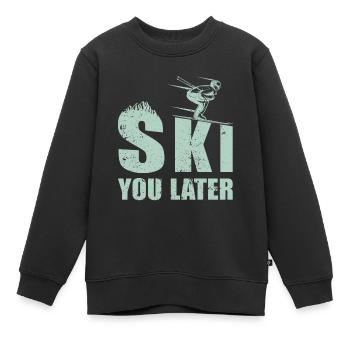 Ski you later Skifahrer Spruch Pistensau Piste - Sweat Premium enfant bio - noir - Devant - AI Model Kid Female (0cm)