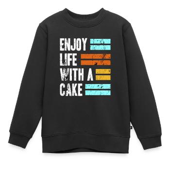 Gâteau - Sweat Premium enfant bio - noir - Devant - AI Model Kid Female (0cm)