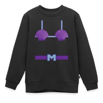 Meerjungfrau Mann / Frau Kostüm Muschel Bikini - Kinder Premium Organic Sweatshirt - Schwarz - Vorne - AI Model Kid Female (0cm)