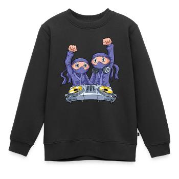 Dj Für Disc Jockey Mischpult Techno Rave - Kinder Premium Organic Sweatshirt - Schwarz - Vorne - AI Model Kid Female (0cm)
