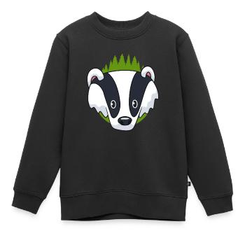 Blaireau - Sweat Premium enfant bio - noir - Devant - AI Model Kid Female (0cm)