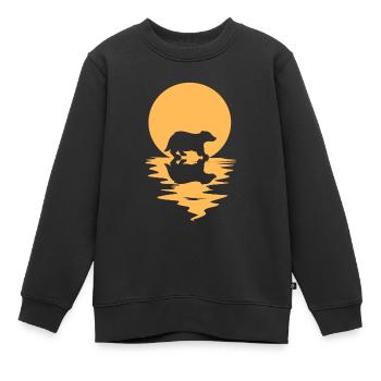 Blaireau - Sweat Premium enfant bio - noir - Devant - AI Model Kid Female (0cm)
