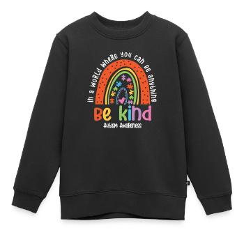 Autisme Conscience - Sweat Premium enfant bio - noir - Devant - AI Model Kid Female (0cm)