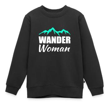 Randonner Woman Randonnée - Sweat Premium enfant bio - noir - Devant - AI Model Kid Female (0cm)