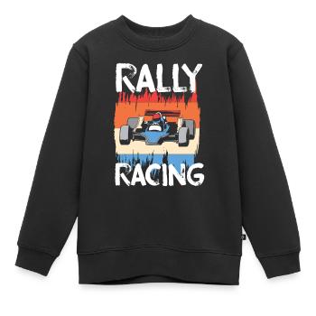 Rally Racing Race Motorsport - Kids Premium Organic Sweatshirt - black - Front - AI Model Kid Female (0cm)