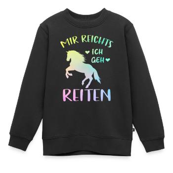 Mir Reichts Ich geh Reiten Geschenk für Pferdefan - Kinder Premium Organic Sweatshirt - Schwarz - Vorne - AI Model Kid Female (0cm)
