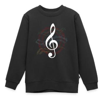 Musik Noten Clef Chor Chor Musik Chor Geschenk - Kinder Premium Organic Sweatshirt - Schwarz - Vorne - AI Model Kid Female (0cm)