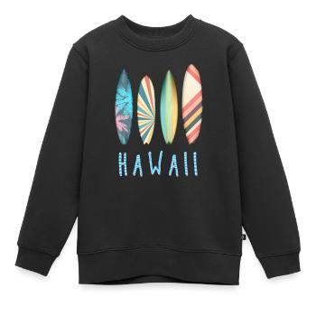 Hawaii Surfing Paradise Surf boards - Sweat Premium enfant bio - noir - Devant - AI Model Kid Female (0cm)