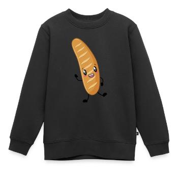 Baguette - Sweat Premium enfant bio - noir - Devant - AI Model Kid Female (0cm)