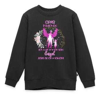 Grandpa's Girl Angel, Gift Beloved Grandpa - Kids Premium Organic Sweatshirt - black - Front - AI Model Kid Female (0cm)