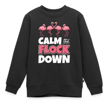Calmez Le troupeau Vers le Bas - Sweat Premium enfant bio - noir - Devant - AI Model Kid Female (0cm)