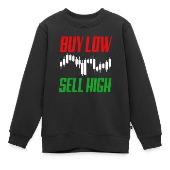 Monnaie boursière Wall Street Trader Forex - Sweat Premium enfant bio - noir - Devant - AI Model Kid Female (0cm)