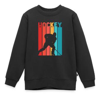 Hockey Regenbogen - Eishockey - Kinder Premium Organic Sweatshirt - Schwarz - Vorne - AI Model Kid Female (0cm)