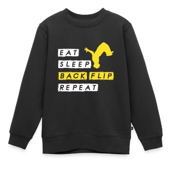 Parkour Backflip Sportler Workout Training - Kinder Premium Organic Sweatshirt - Schwarz - Vorne - AI Model Kid Female (0cm)