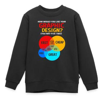 Designerin Grafiker Grafik Designer Künstler - Kinder Premium Organic Sweatshirt - Schwarz - Vorne - AI Model Kid Female (0cm)