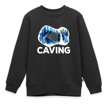 Caving Cave Höhle Höhlenforschung - Kinder Premium Organic Sweatshirt - Schwarz - Vorne - AI Model Kid Female (0cm)