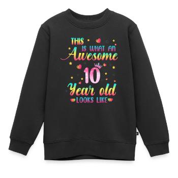10th Birthday Girl, 10. Geburtstag für Mädchen - Kinder Premium Organic Sweatshirt - Schwarz - Vorne - AI Model Kid Female (0cm)
