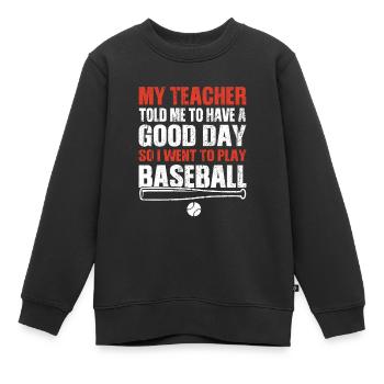 Baseball - Kinder Premium Organic Sweatshirt - Schwarz - Vorne - AI Model Kid Female (0cm)