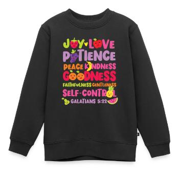 Religion biblique chrétienne - Sweat Premium enfant bio - noir - Devant - AI Model Kid Female (0cm)