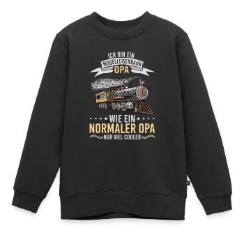 Modelleisenbahn Opa - Kinder Premium Organic Sweatshirt - Schwarz - Vorne - AI Model Kid Female (0cm)