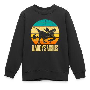 Daddysaurus Papasaurus Tiranosaurus Rex farbige - Kinder Premium Organic Sweatshirt - Schwarz - Vorne - AI Model Kid Female (0cm)