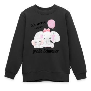 Nachwuchs verkünden Ich werde große Schwester 2022 - Kinder Premium Organic Sweatshirt - Schwarz - Vorne - AI Model Kid Female (0cm)