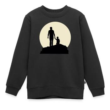 Fancy Dad And Moon Design - Kinder Premium Organic Sweatshirt - Schwarz - Vorne - AI Model Kid Female (0cm)
