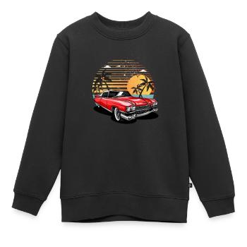 Vintage Custom Car sur la plage - Sweat Premium enfant bio - noir - Devant - AI Model Kid Female (0cm)