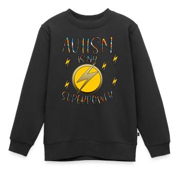 Autism Superpower Autismus Asperger Syndrom - Kinder Premium Organic Sweatshirt - Schwarz - Vorne - AI Model Kid Female (0cm)